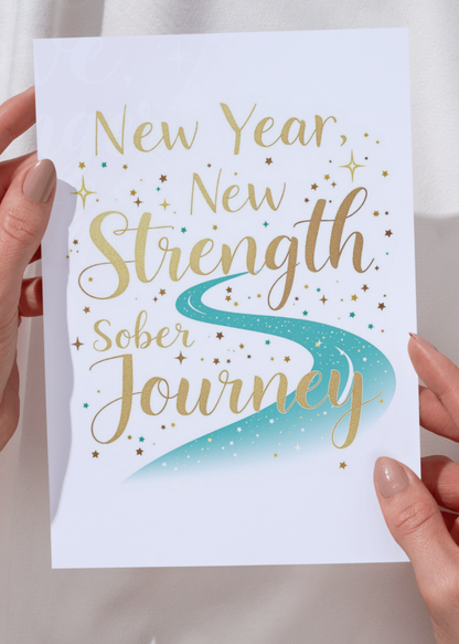 Digital Recovery Card – "New Year, New Strength, Sober Journey"