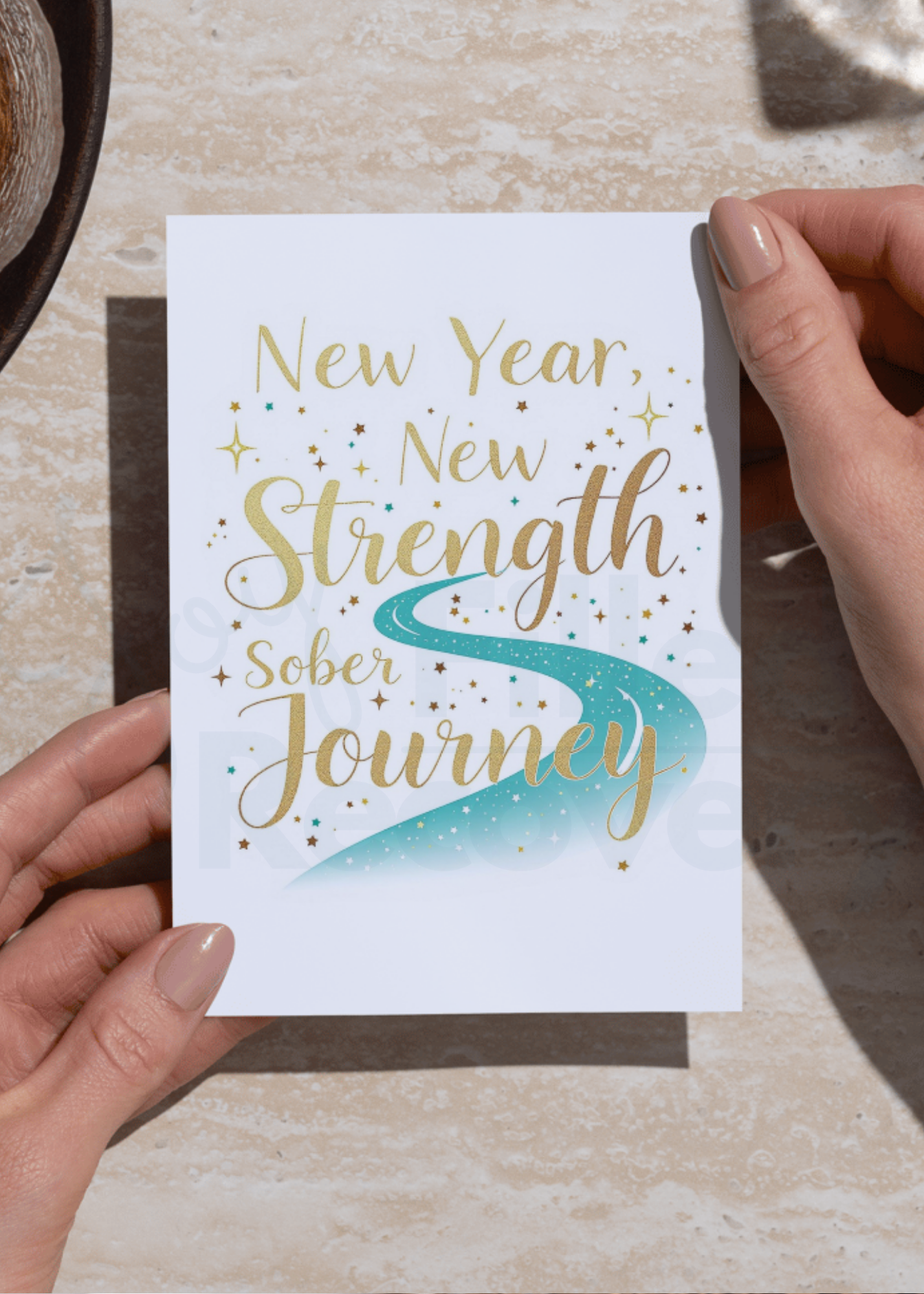 Digital Recovery Card – "New Year, New Strength, Sober Journey"