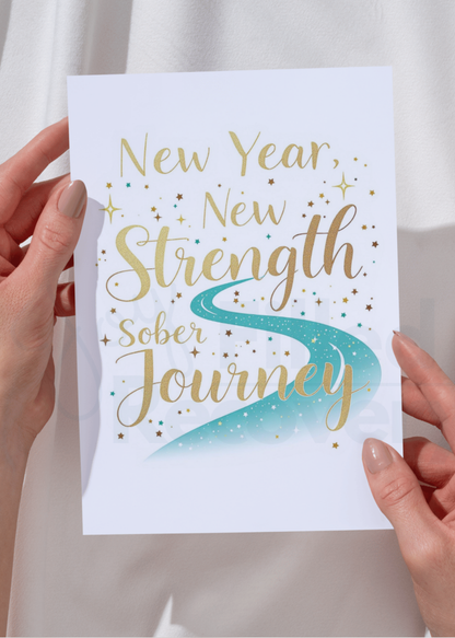 Digital Recovery Card – "New Year, New Strength, Sober Journey"