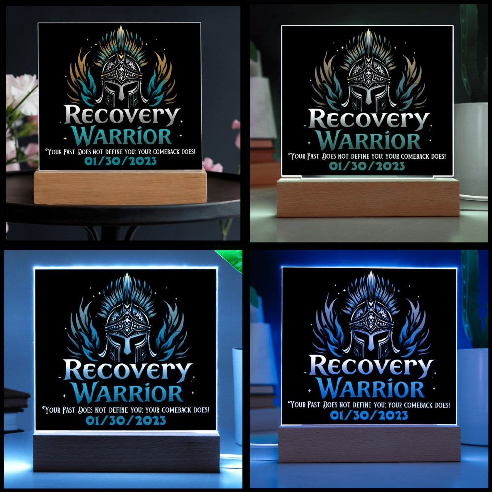 Recovery Warrior LED Acrylic Plaque