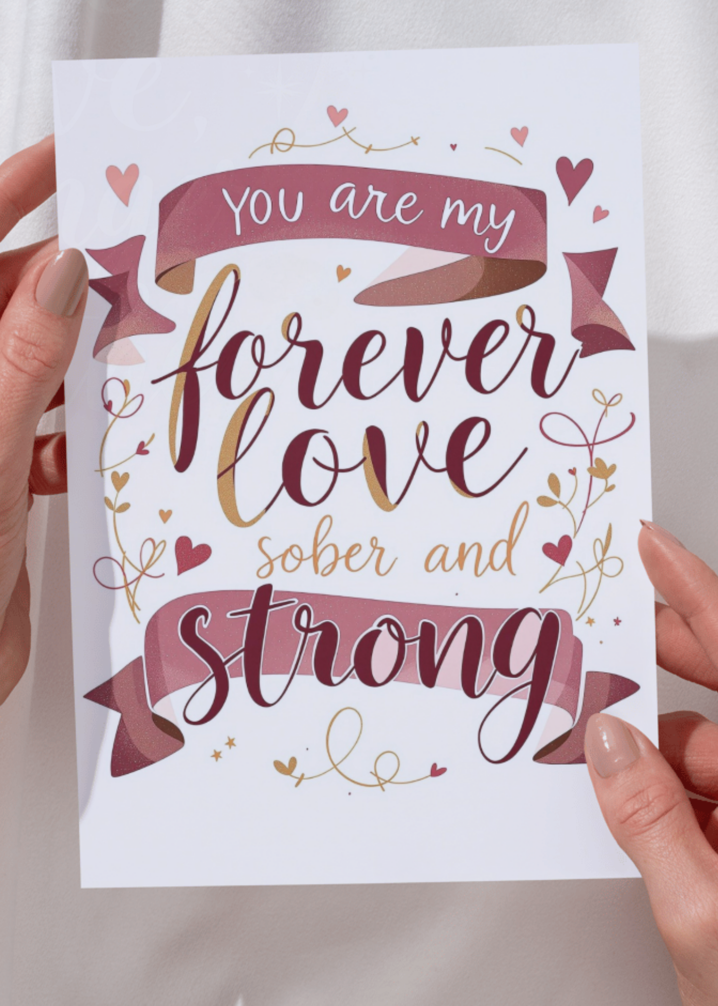 Forever Love, Sober and Strong - Digital Download Card