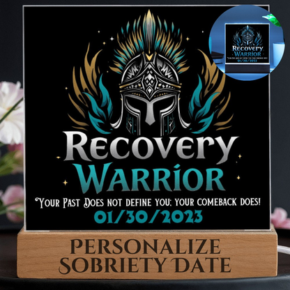 Recovery Warrior LED Acrylic Plaque