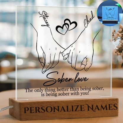 Sober Love - Personalized Sobriety LED Plaque