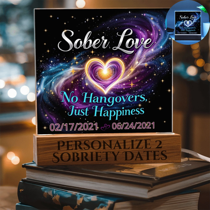 LED Sober Love  - Custom Couple Sobriety Dates