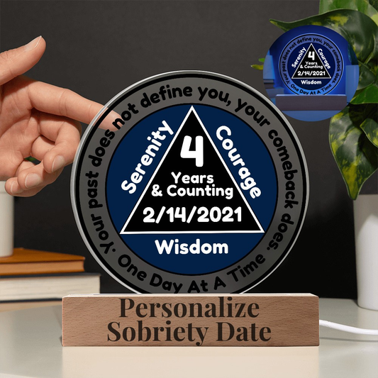 Your Past Does Not Define You LED-Personalized Sobriety Circle Plaque