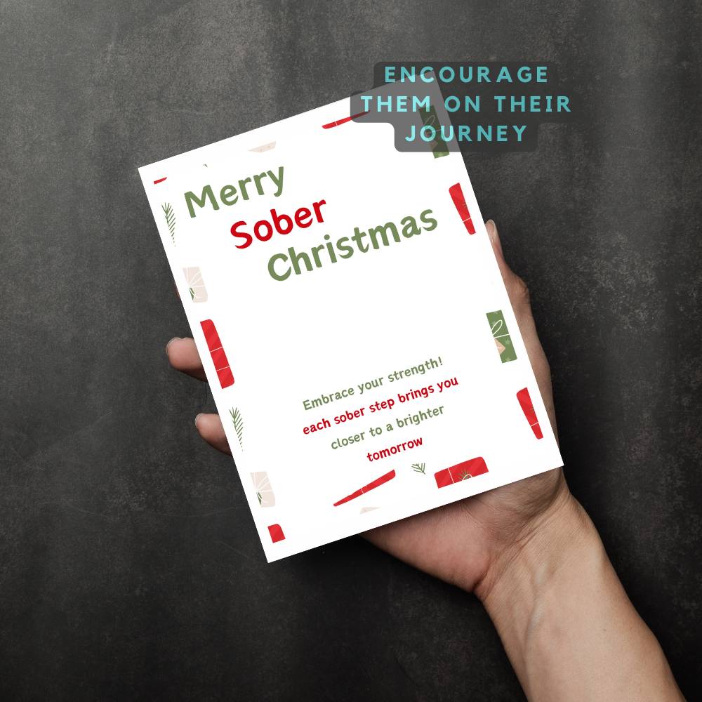 Encouraging Card For Someone In Recovery- Digital Download - Merry Sober Christmas Card