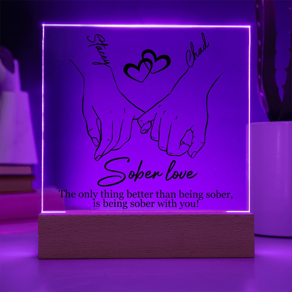 Sober Love - Personalized Sobriety LED Plaque