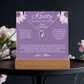 A Heartfelt Tribute to Woman in Recovery ~LED Acrylic Plaque Jewelry Gift Set: Custom Sober Date and Name