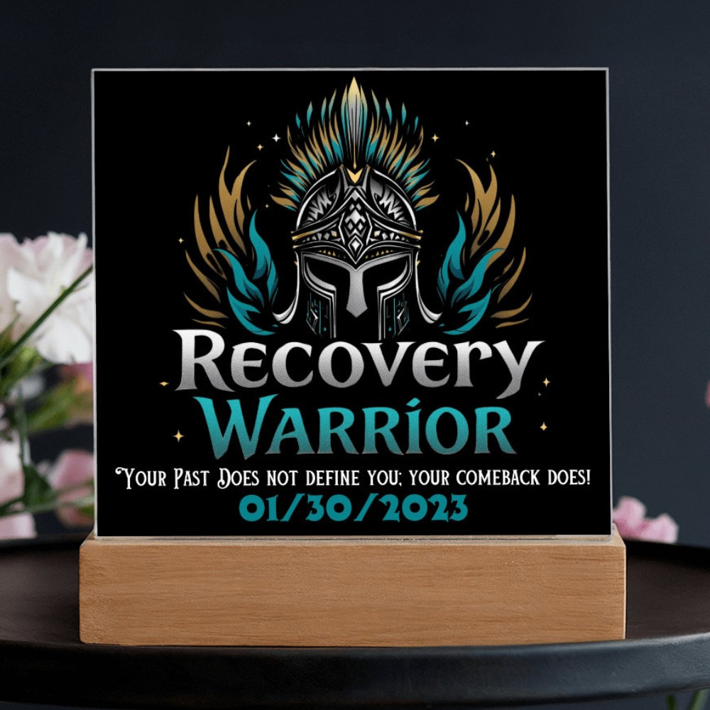 Recovery Warrior LED Acrylic Plaque