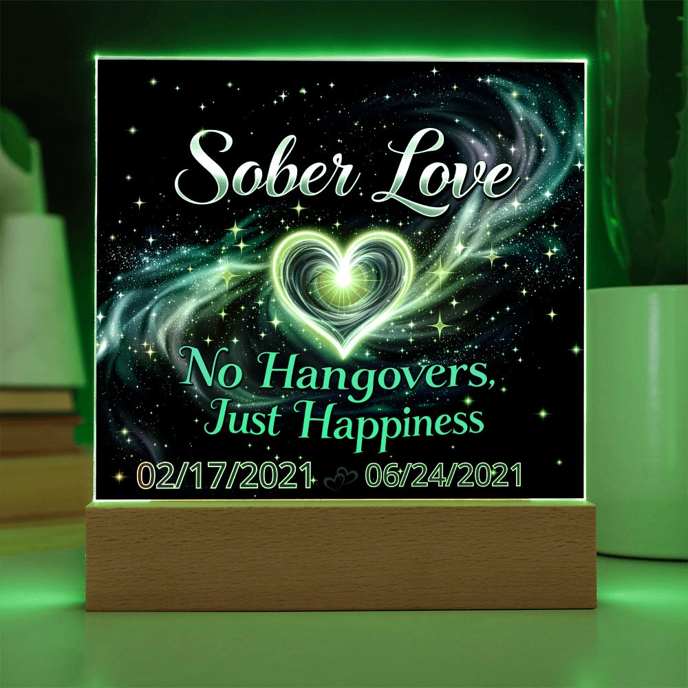 LED Sober Love  - Custom Couple Sobriety Dates