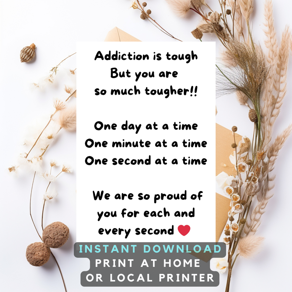 Encouraging Card For Someone In Recovery- Digital Download - Teetotaler Sobriety Encouraging Design For Sober Birthday / Anniversary