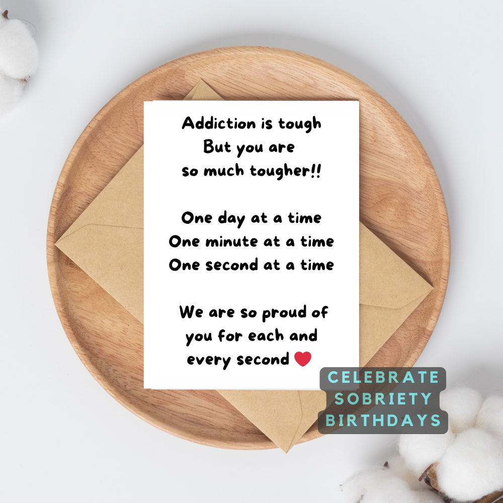 Encouraging Card For Someone In Recovery- Digital Download - Teetotaler Sobriety Encouraging Design For Sober Birthday / Anniversary