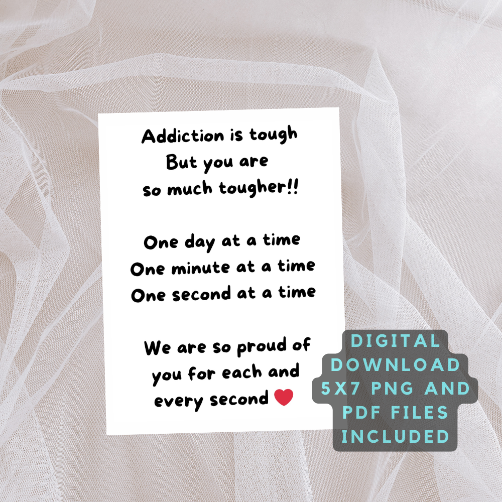 Encouraging Card For Someone In Recovery- Digital Download - Teetotaler Sobriety Encouraging Design For Sober Birthday / Anniversary