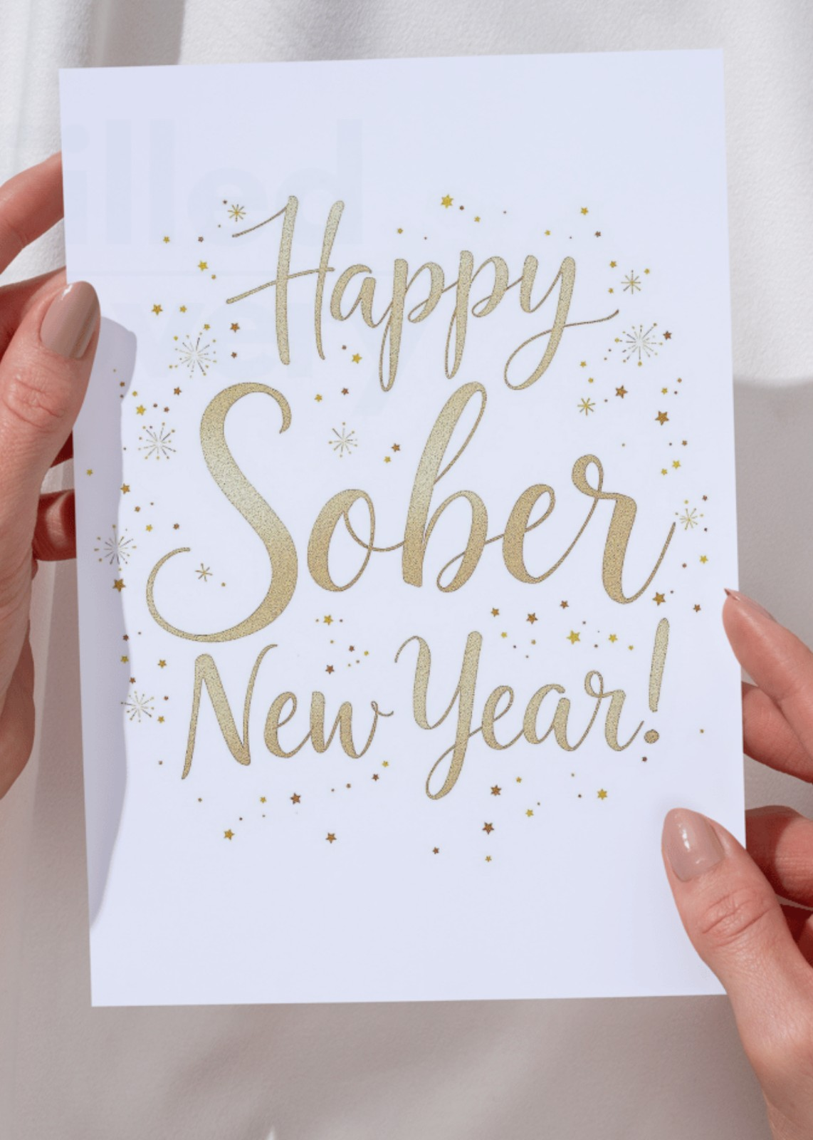 Digital New Year’s Sobriety Card – "Happy Sober New Year!"