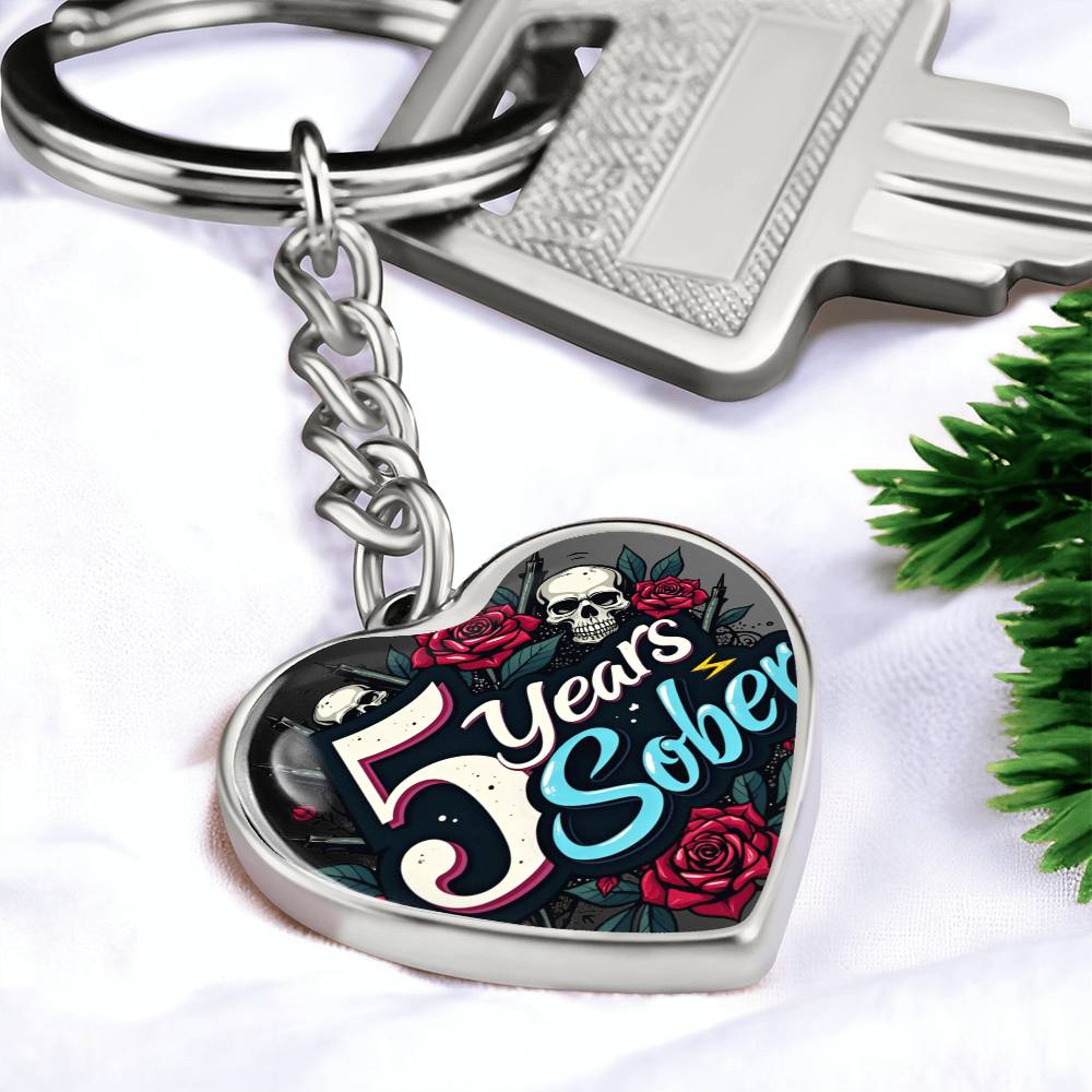 Celebrate 5 Years Sober Keychain ~ Personalized Milestone Gift