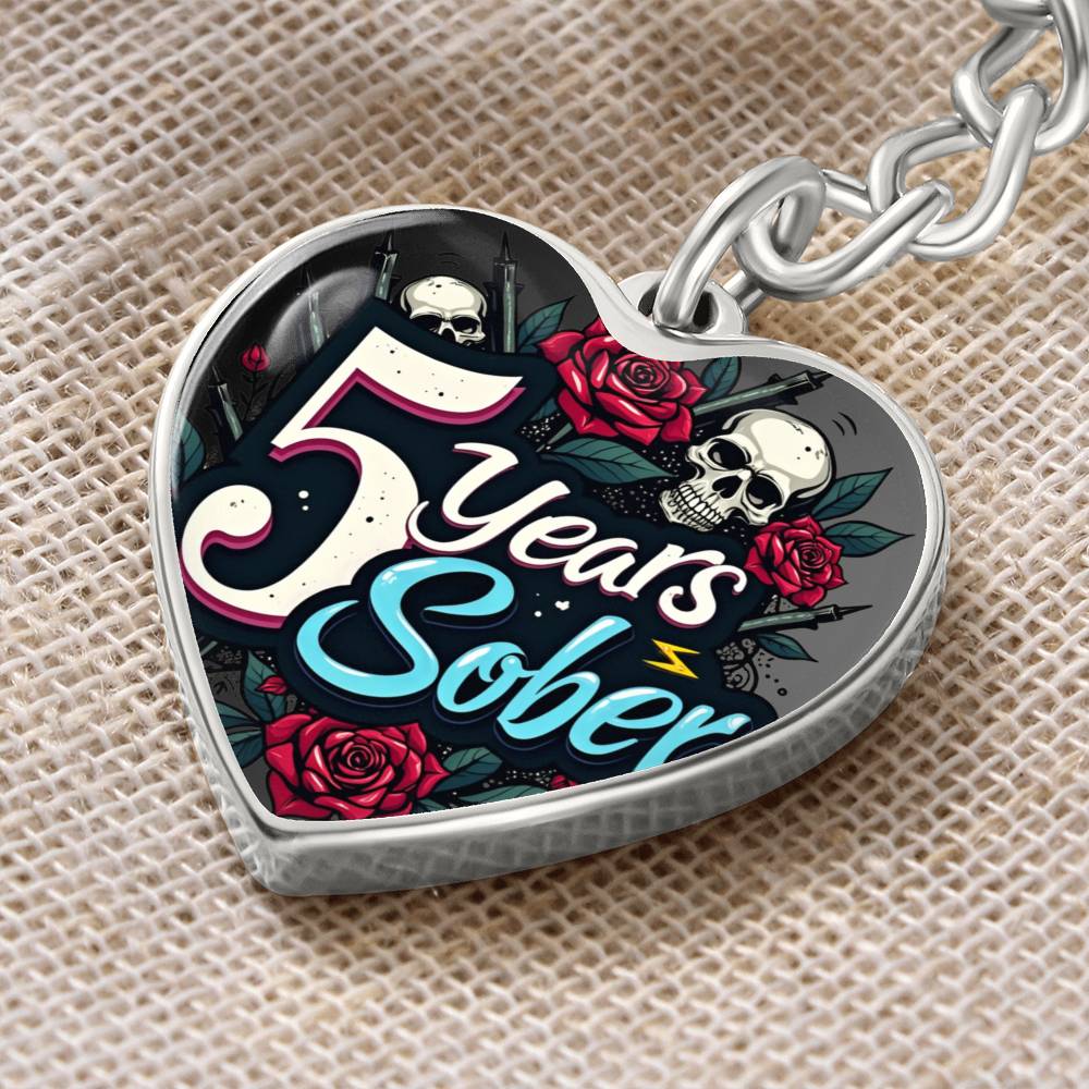 Celebrate 5 Years Sober Keychain ~ Personalized Milestone Gift