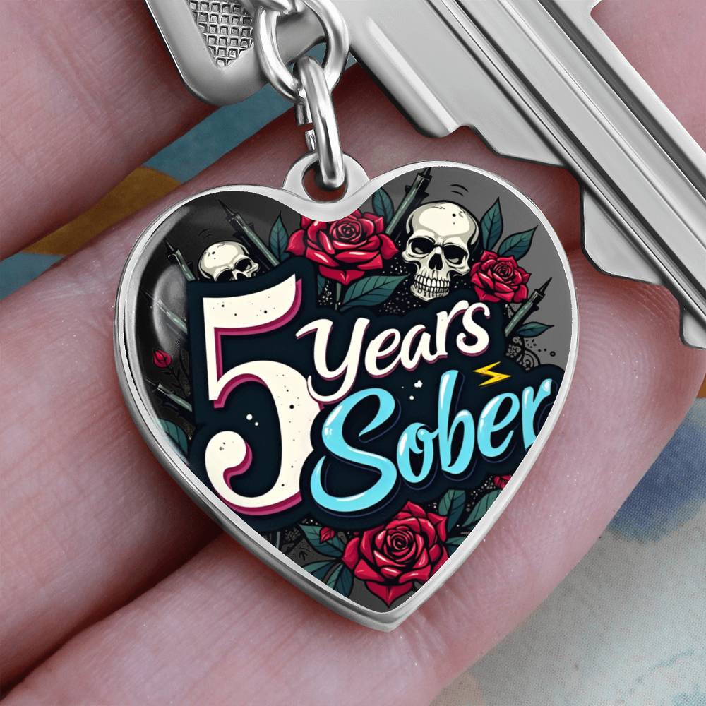 Celebrate 5 Years Sober Keychain ~ Personalized Milestone Gift