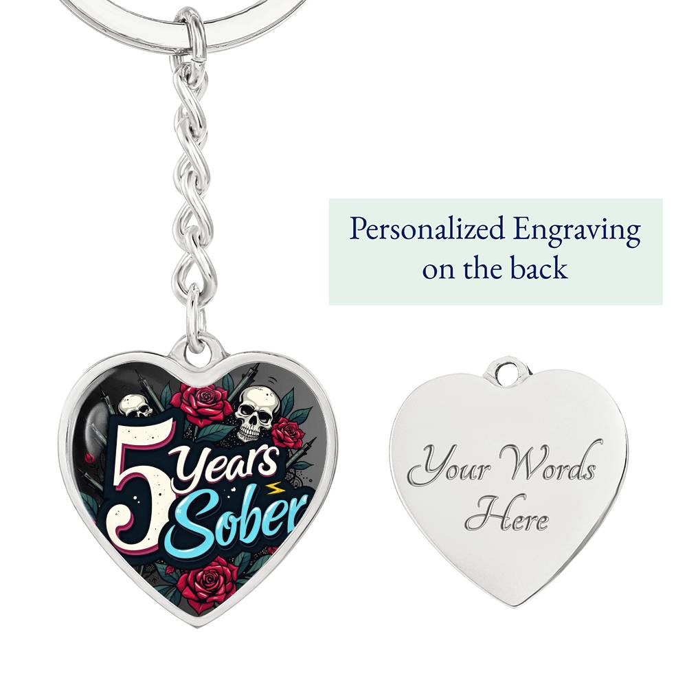 Celebrate 5 Years Sober Keychain ~ Personalized Milestone Gift