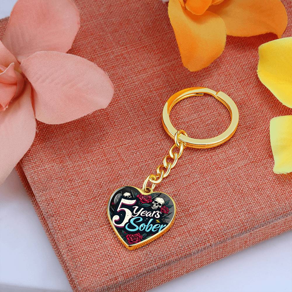 Celebrate 5 Years Sober Keychain ~ Personalized Milestone Gift