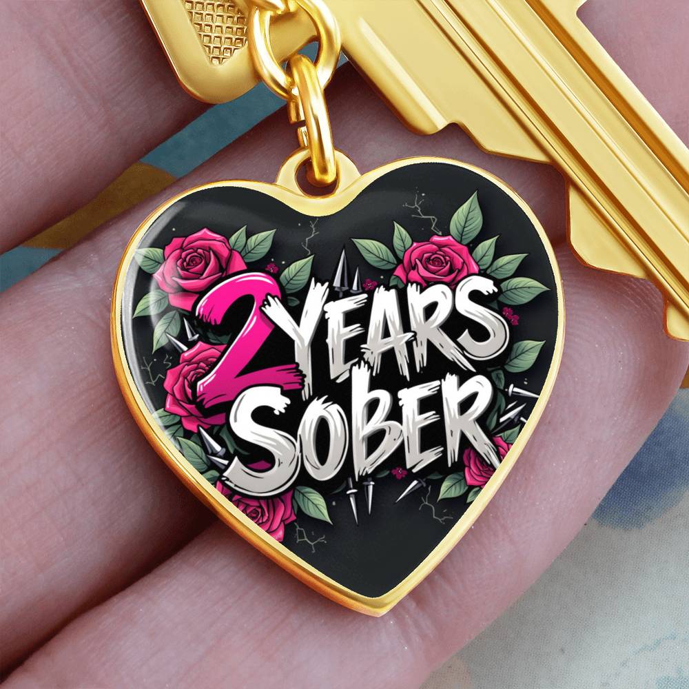 Celebrate Two Years Sober Keychain ~ Personalized 2 Year Milestone Gift