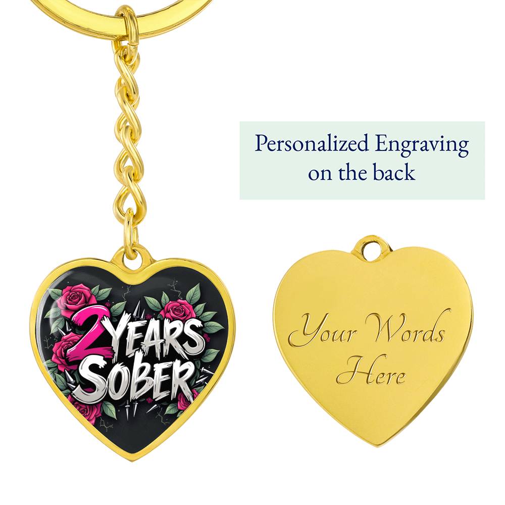 Celebrate Two Years Sober Keychain ~ Personalized 2 Year Milestone Gift