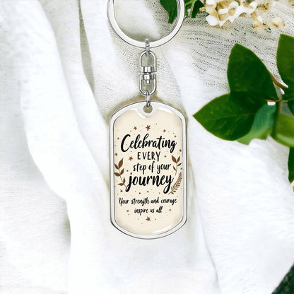 Inspirational Recovery Keychain | Celebrating Every Step of Your Journey | Personalized Gift for Sobriety Support