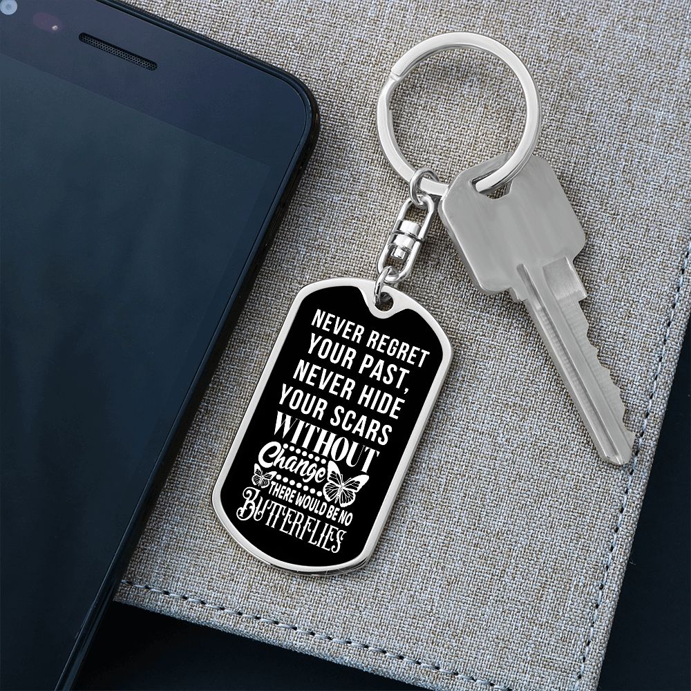 Custom Keychain with motivational message | Engrave personalized message on back