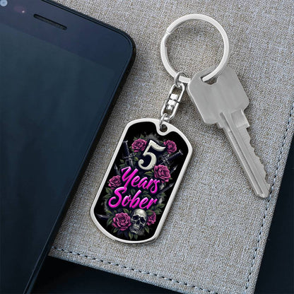 5 Years Sober Keychain  - Personalization for Recovery Milestones