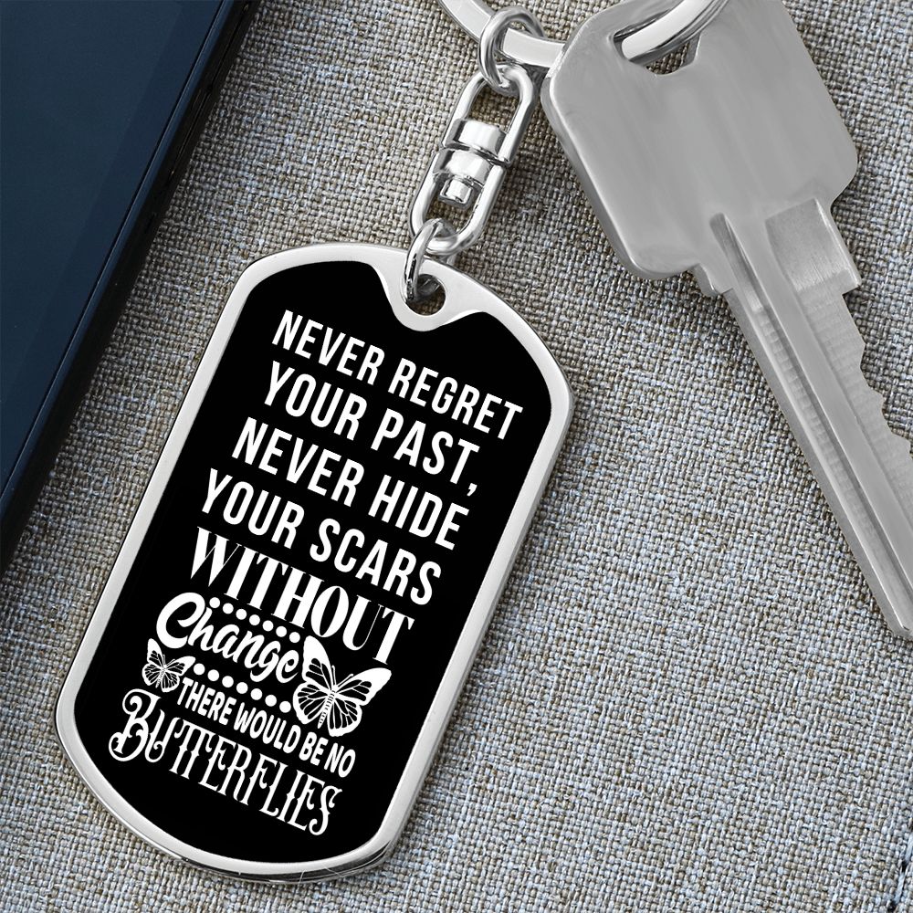 Custom Keychain with motivational message | Engrave personalized message on back