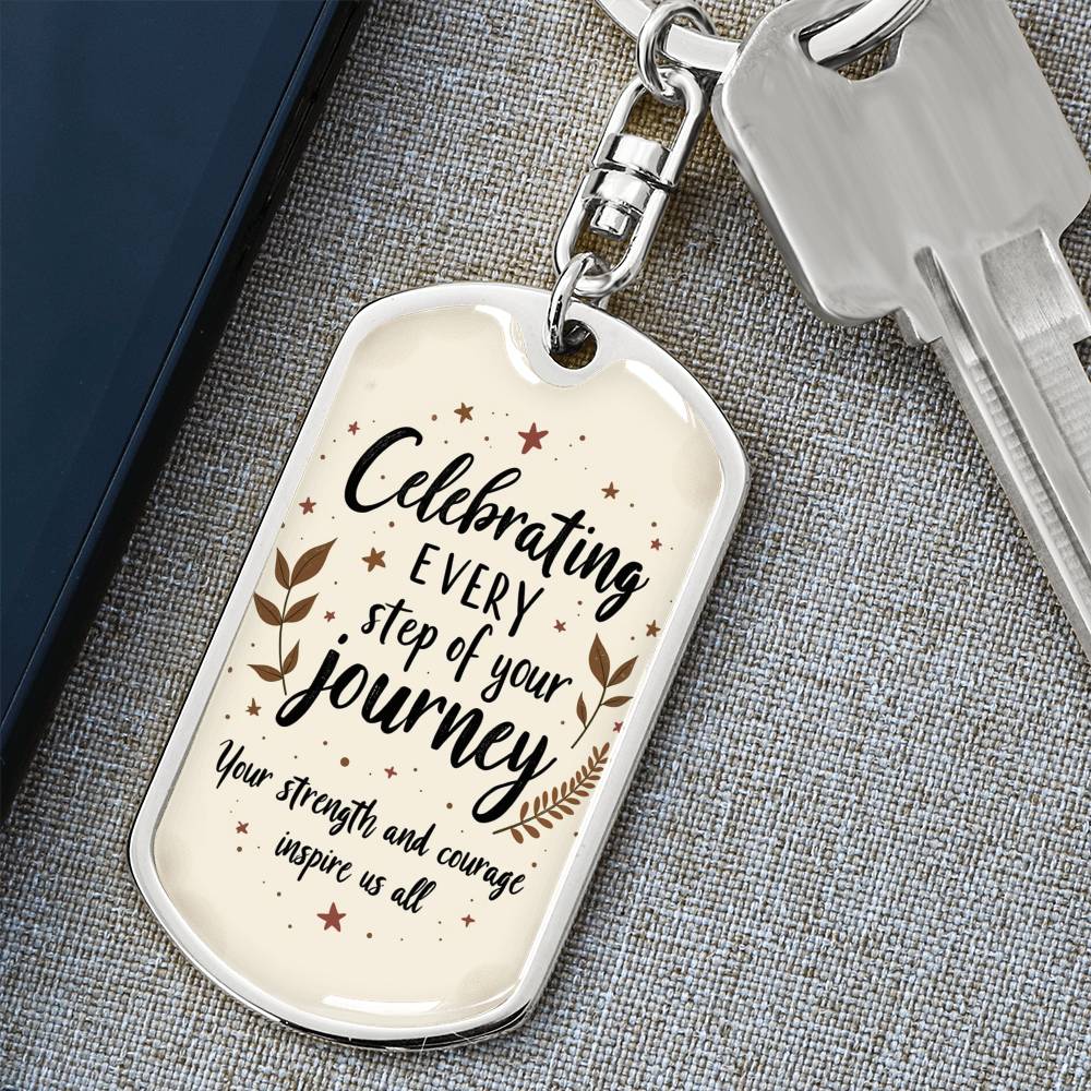 Inspirational Recovery Keychain | Celebrating Every Step of Your Journey | Personalized Gift for Sobriety Support