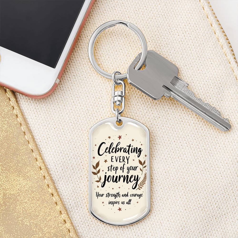 Inspirational Recovery Keychain | Celebrating Every Step of Your Journey | Personalized Gift for Sobriety Support