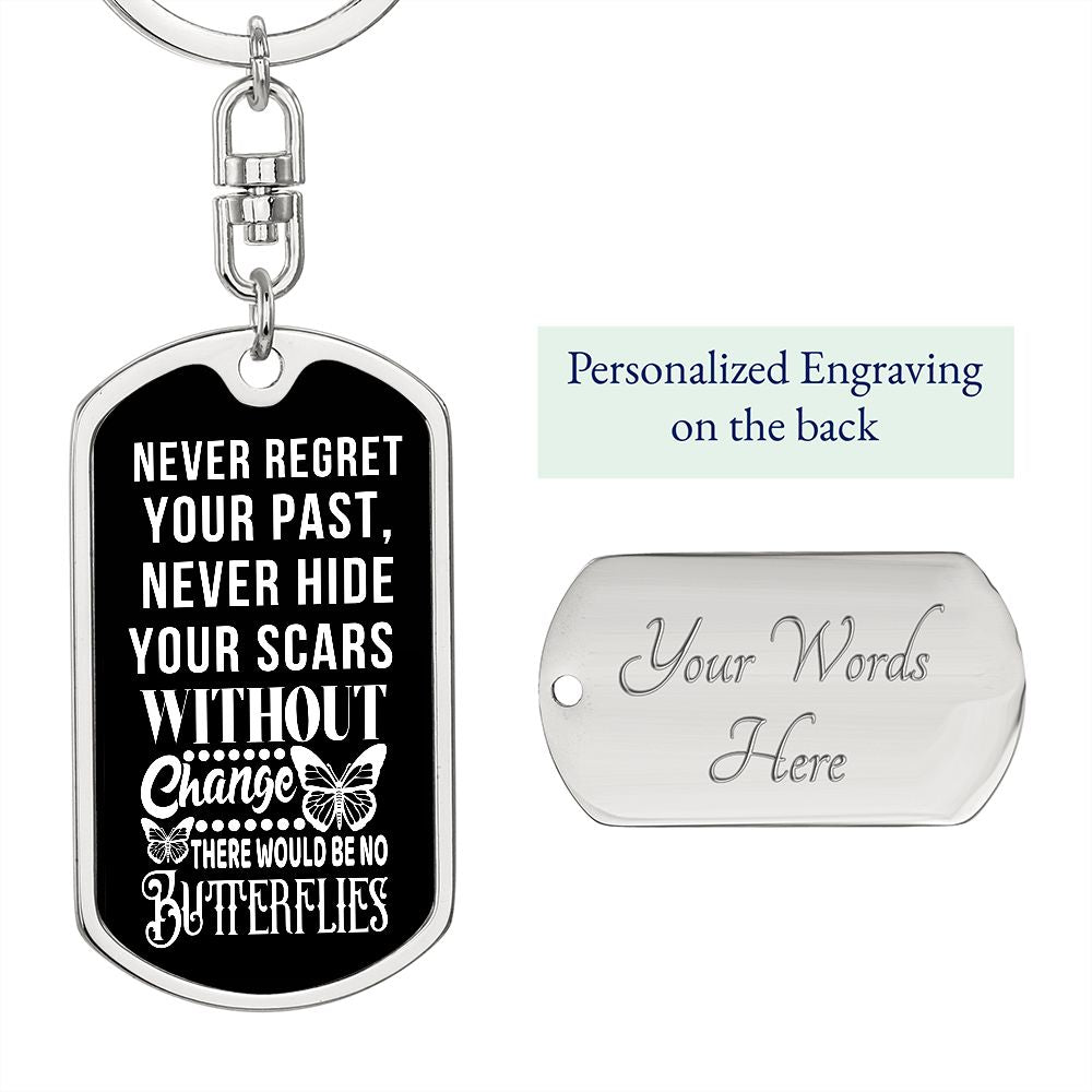 Custom Keychain with motivational message | Engrave personalized message on back