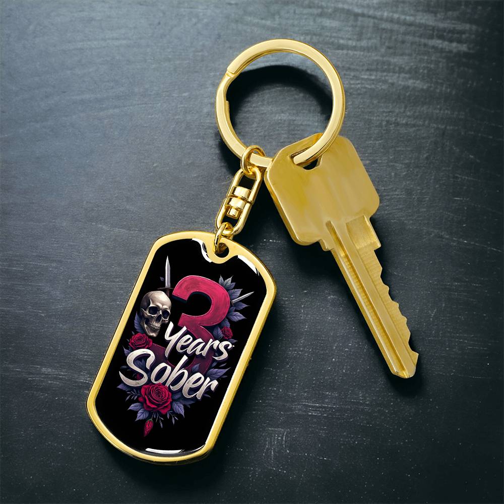 3 Years Sober Keychain - Personalized Recovery Gift with Engraving