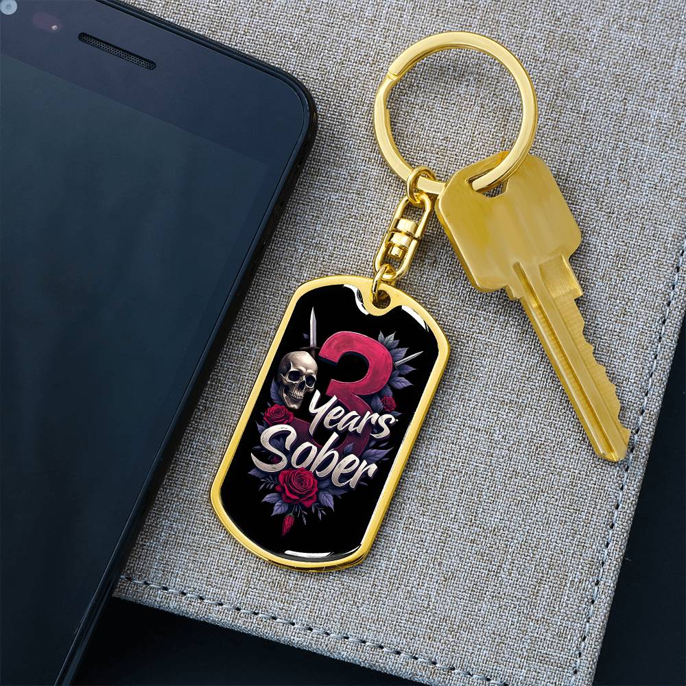 3 Years Sober Keychain - Personalized Recovery Gift with Engraving