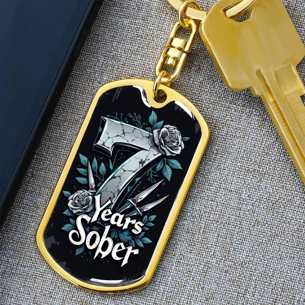 Congratulations on 7 Years Sober Keychain