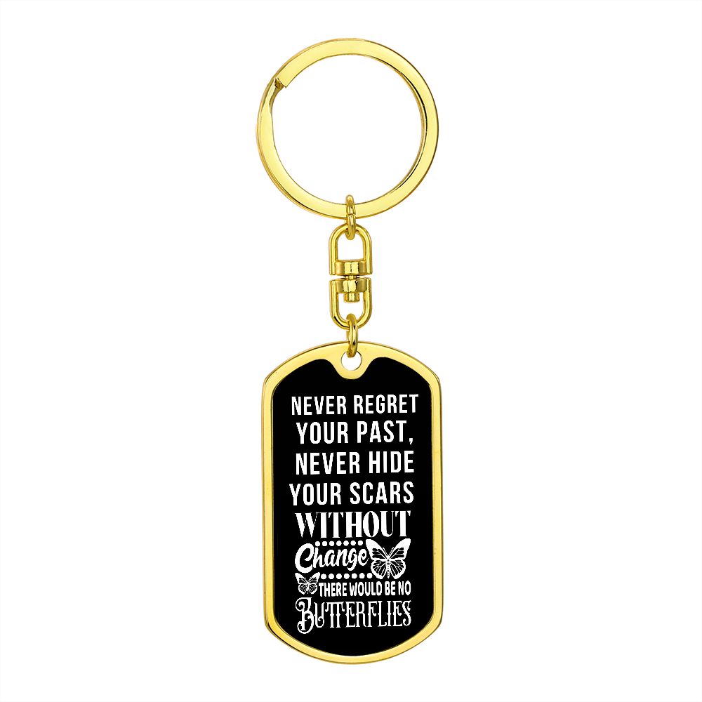 Custom Keychain with motivational message | Engrave personalized message on back