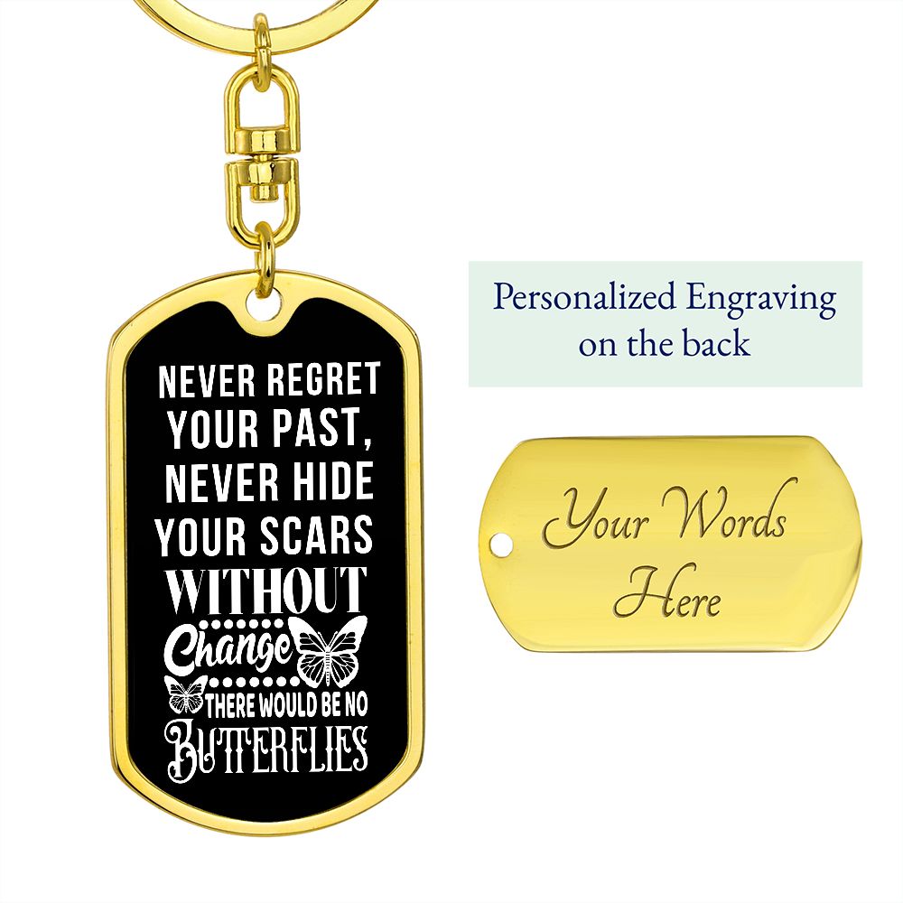 Custom Keychain with motivational message | Engrave personalized message on back