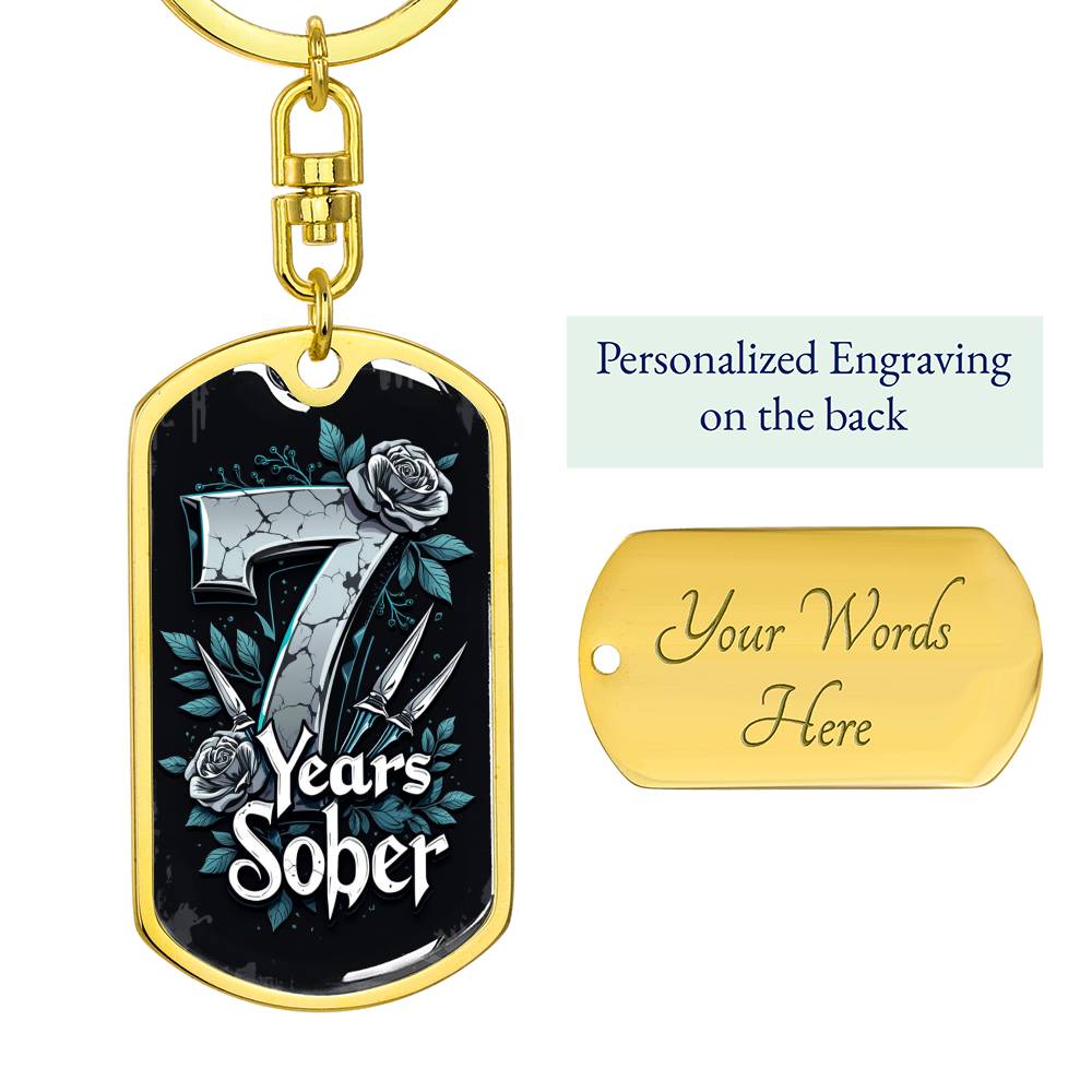 Congratulations on 7 Years Sober Keychain