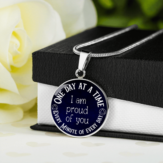 Sobriety Necklace For People In Recovery ~ One Day At A Time