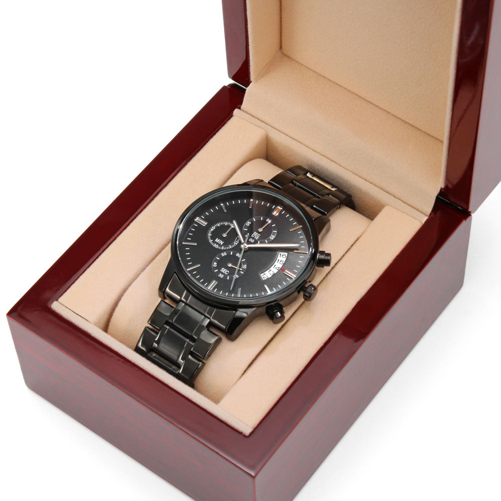 1-65 Years Sober - Gift for Man in Recovery - Sobriety Gift With Custom Date Engraved Watch