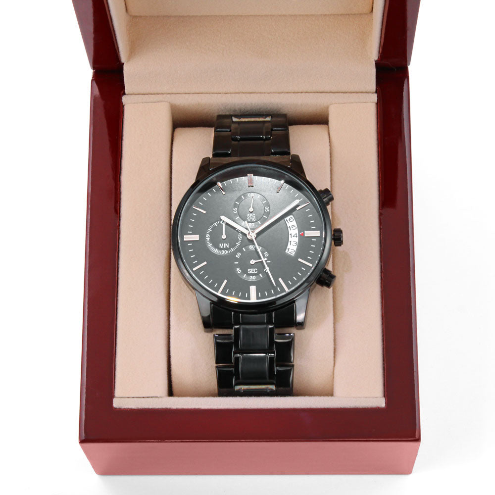 1-65 Years Sober - Gift for Man in Recovery - Sobriety Gift With Custom Date Engraved Watch