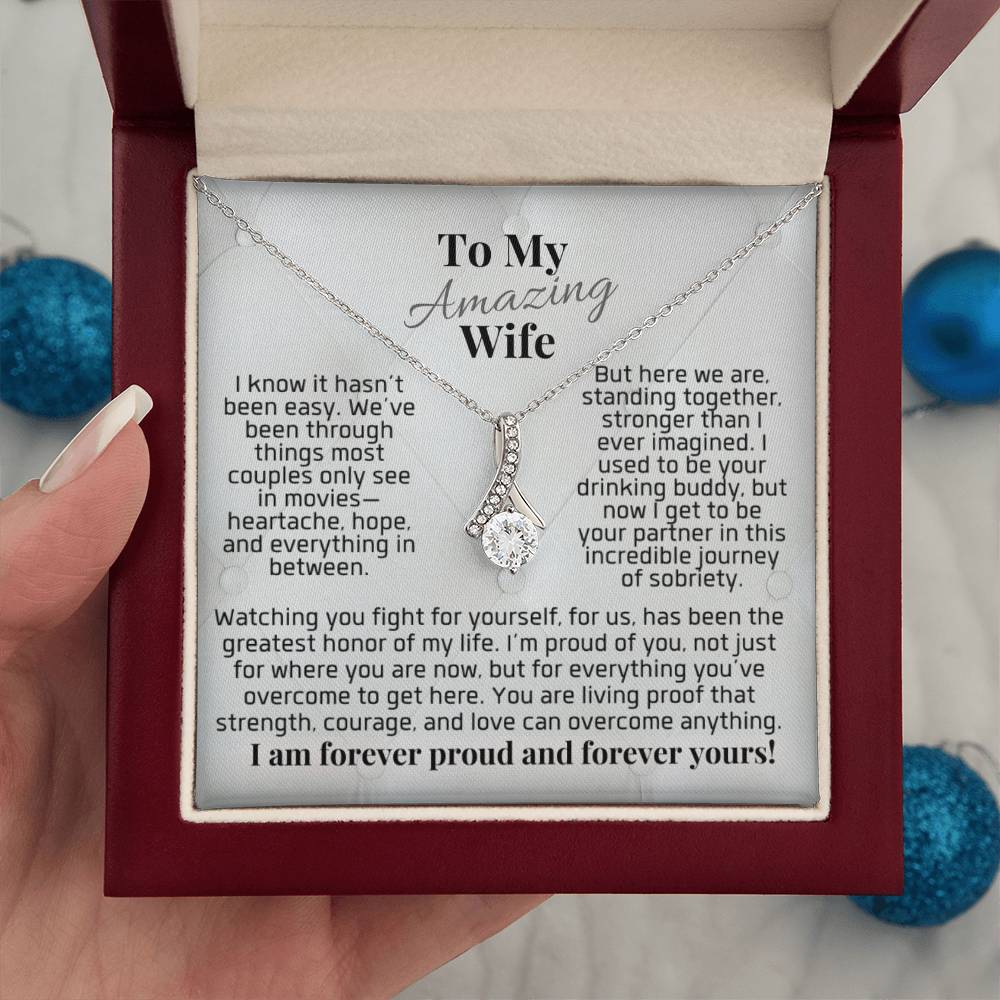 Celebrate Her Sobriety To My Amazing Wife Necklace