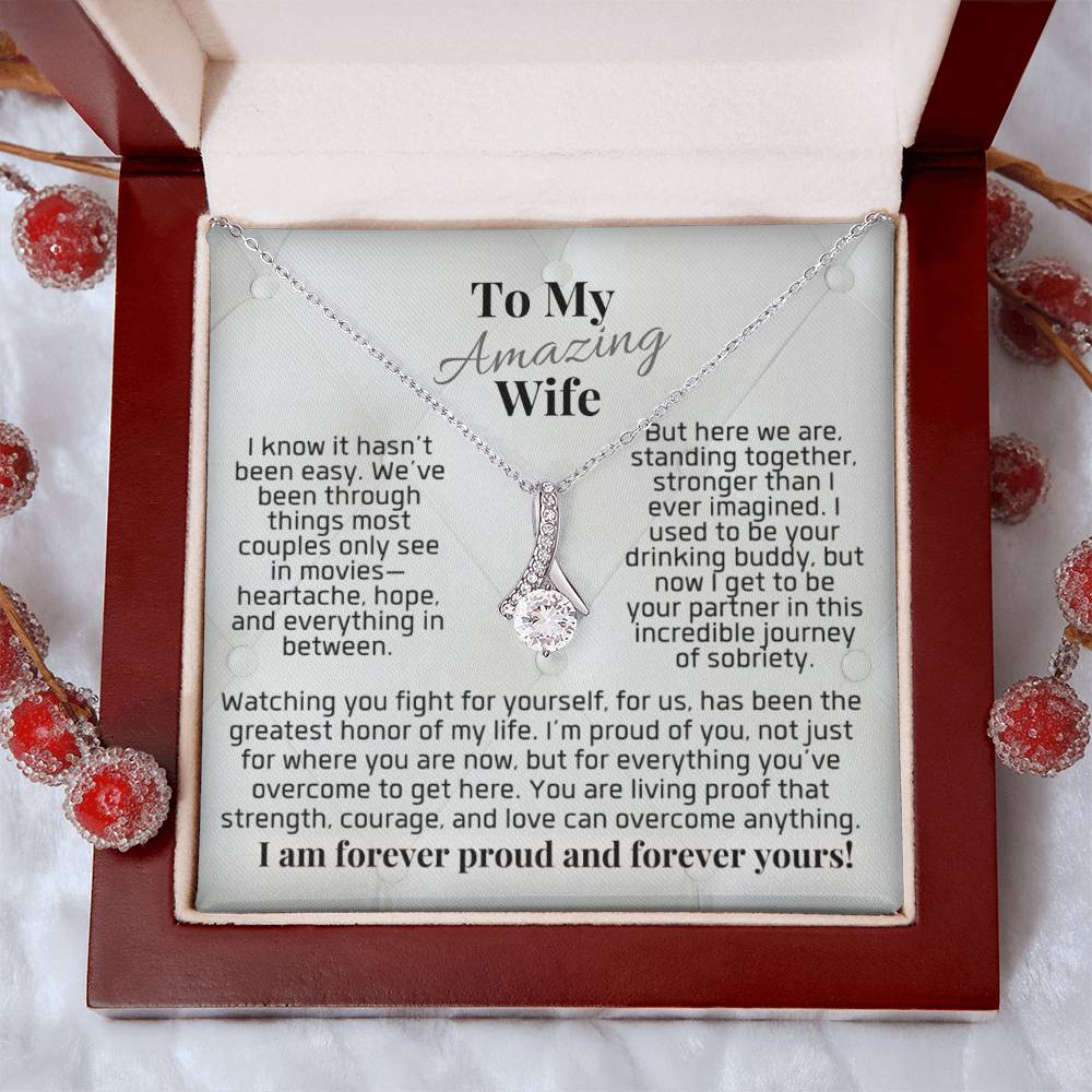 Celebrate Her Sobriety To My Amazing Wife Necklace