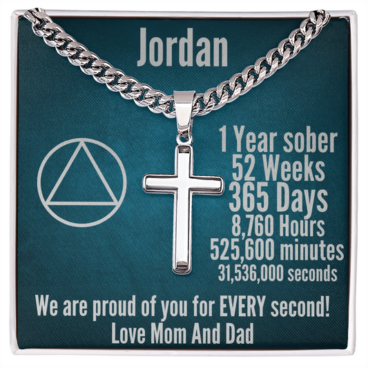 One Year Sober Personalized Sobriety Necklace