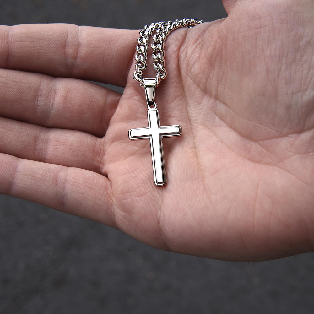 One Year Sobriety Gift For My Son ~ personalized cross necklace