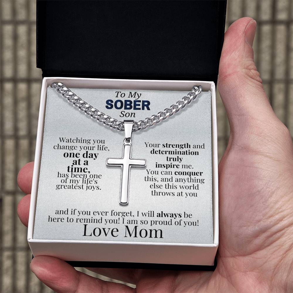 Celebrate Sobriety with a Cross Necklace for Your Son