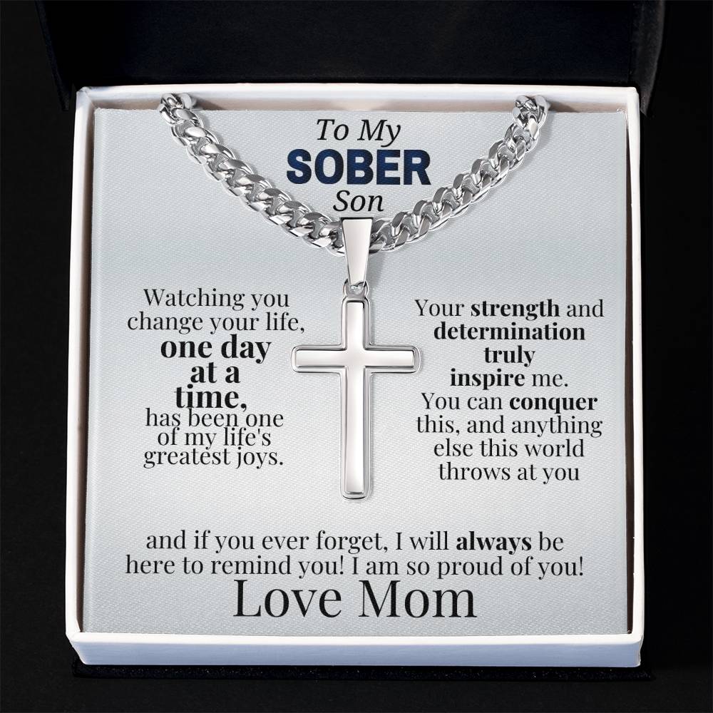 Celebrate Sobriety with a Cross Necklace for Your Son