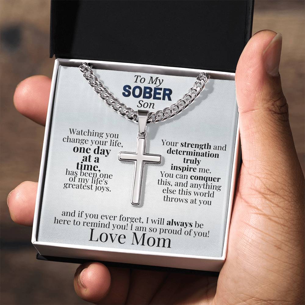 Celebrate Sobriety with a Cross Necklace for Your Son