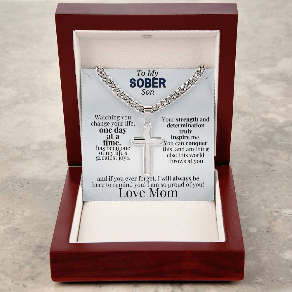 Celebrate Sobriety with a Cross Necklace for Your Son