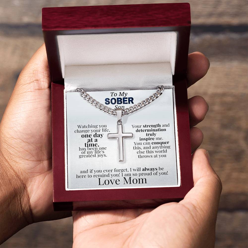 Celebrate Sobriety with a Cross Necklace for Your Son